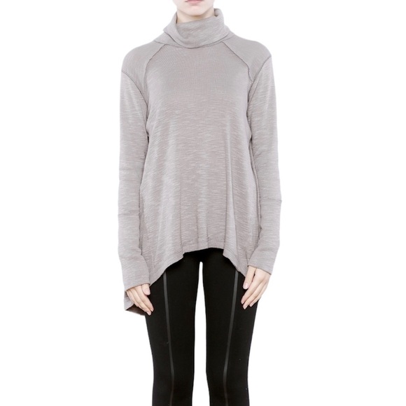 Free People Split Back Turtleneck Tunic Top - Picture 8 of 8